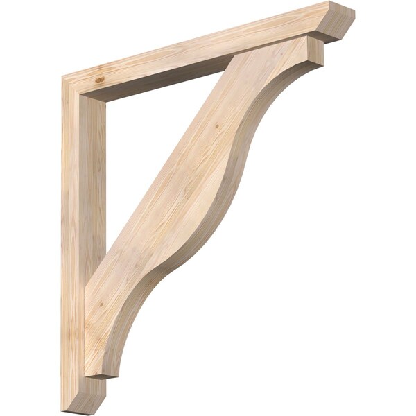 Ekena Millwork Funston Slat Smooth Bracket w/ Offset Brace, Douglas Fir, 5 1/2"W x 48"D x 48"H BKT0604X48X48FST06SDF - main